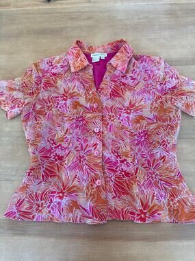 Stephanie Charles 100% Silk Women’s Floral Shirt 6